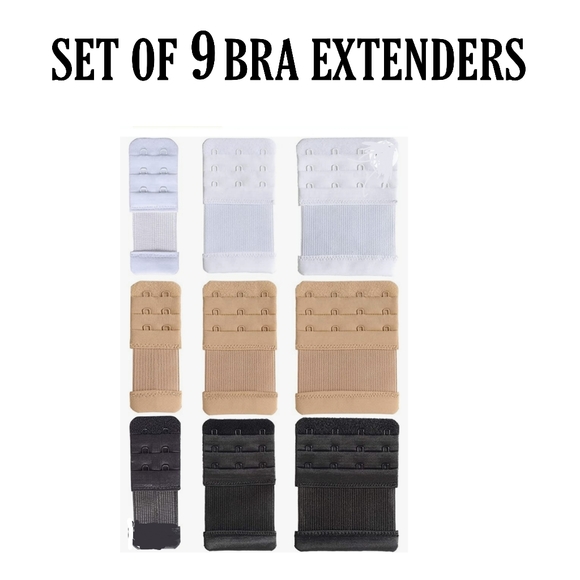 NWT 9 ELASTIC BRA EXTENDERS ELASTIC 3 colors and widths - Picture 1 of 7